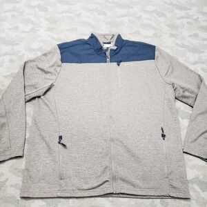 Orvis Trout Bum Chemise Homme XL Bleu 1/4 Zip Pull Performance Pêche